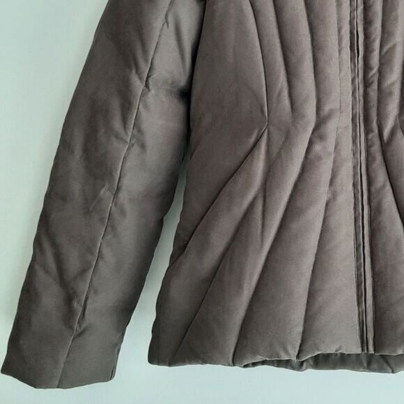 RW&CO. Down Insulated Puffer Winter Jacket Quilted Short Coat w/ Hood Brown Sz S - Picture 4 of 16
